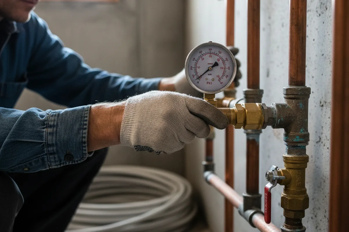 Pressure testing a repaired line during Water Line Repair in Mount Dora